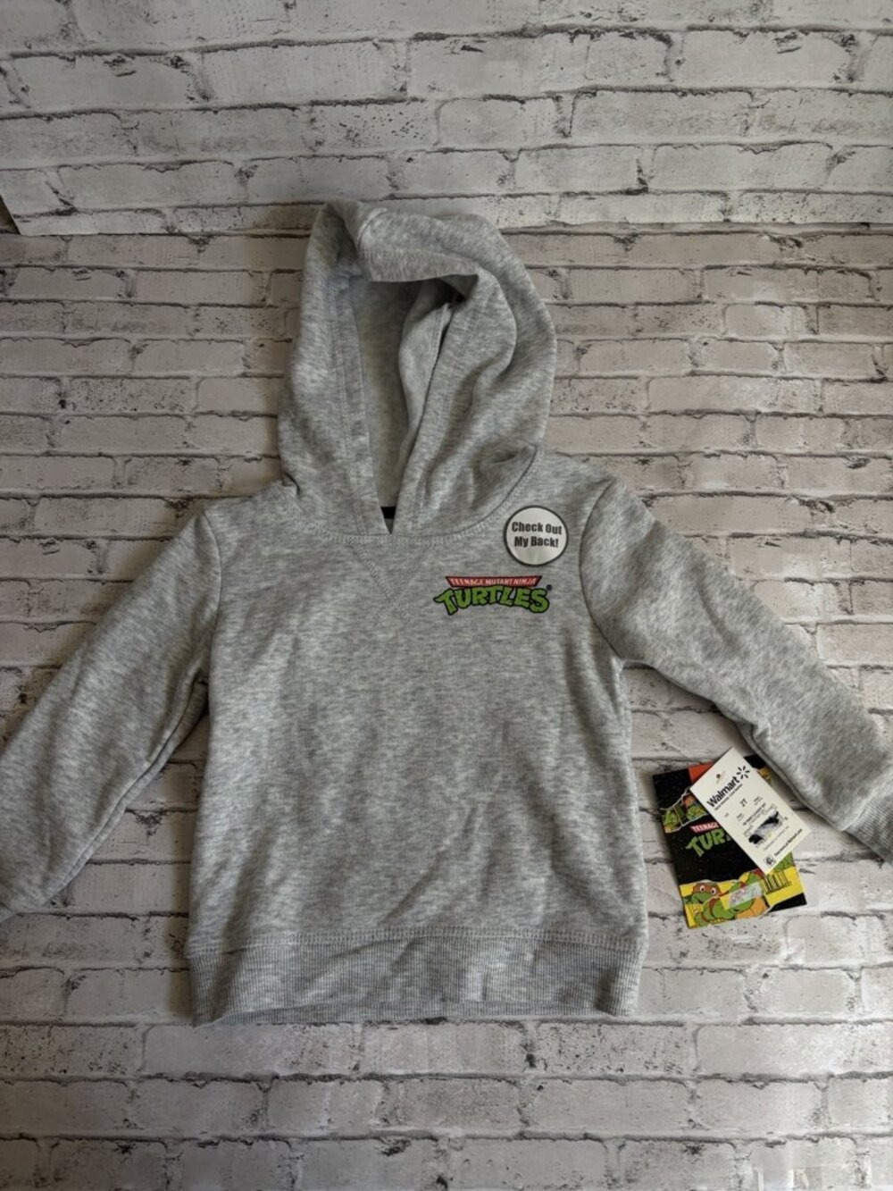 Nickelodeon Teenage Mutant Ninja Turtles Toddler Boys Grey Hooded Sweatshirt 2T